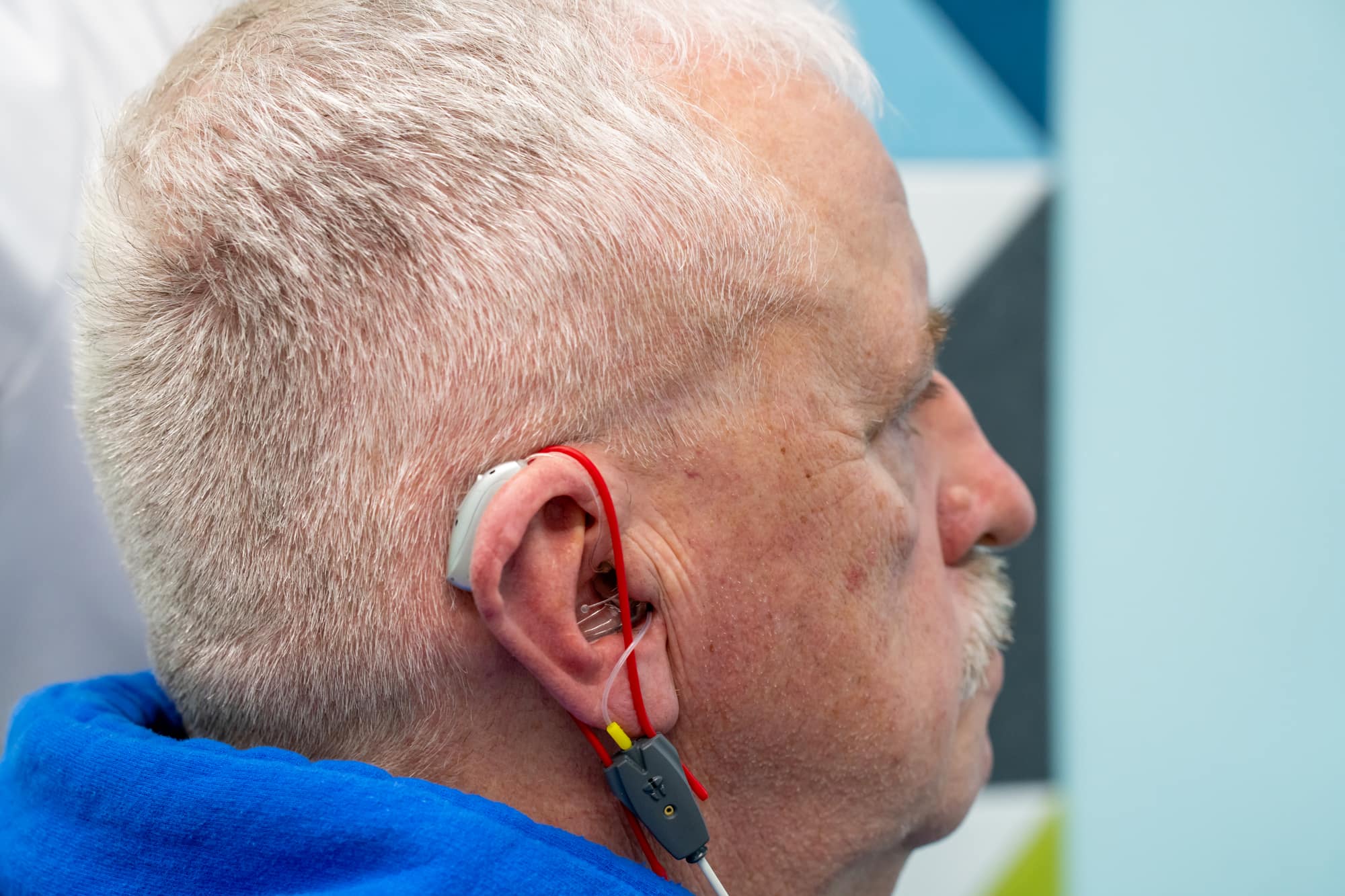 A hearing aid being fitted at Sounds of Life Hearing Center in Concord Township