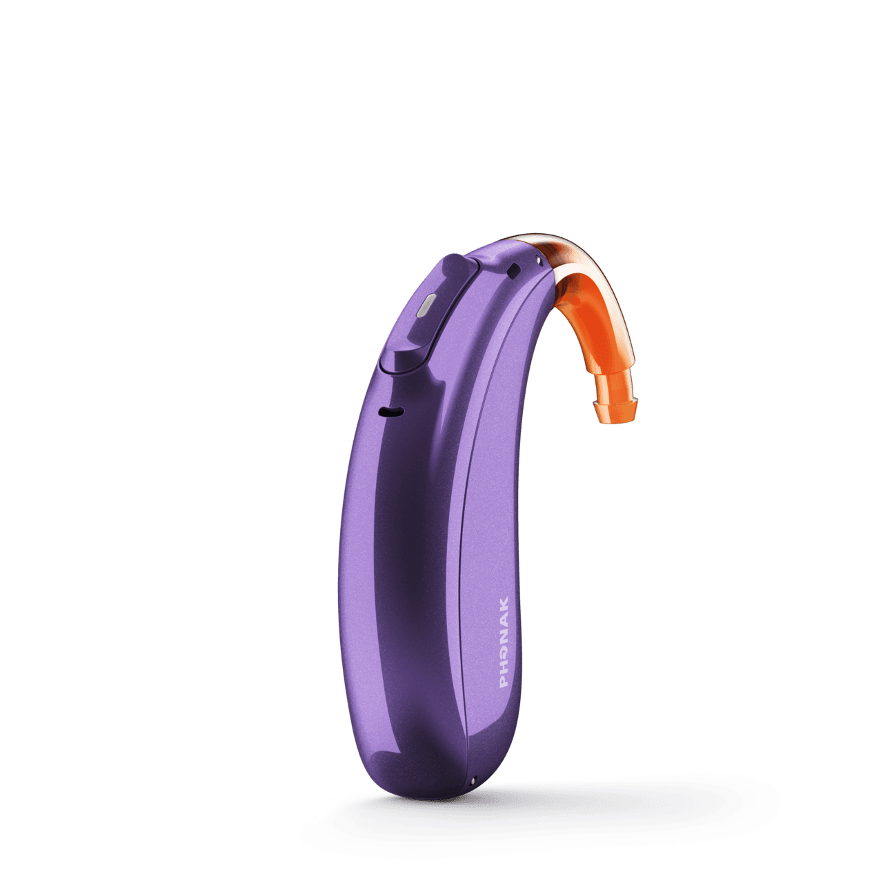 Phonak Sky Lumity pediatric behind-the-ear hearing aid in purple