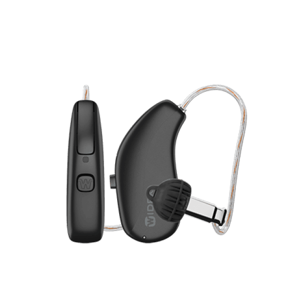 Widex Allure receiver-in-canal hearing aid, fitted at Sounds of Life Hearing Center in Painesville, Ohio